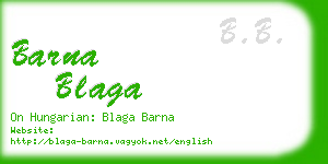 barna blaga business card